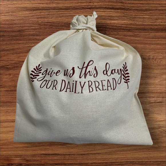 Farmhouse Linen Bread Bag, Sourdough Cotton Handmade Reusable Bread Keeper - Picture 4 of 5